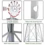 HAPPYGRILL Large 8ft Windmill Yard Garden Metal Ornamental Wind Mill for Garden Lawn Backyard, Grey HAPPYGRILL Large 8ft Windmill Yard Garden Metal Ornamental Wind Mill for Garden Lawn Backyard, Grey