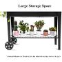 Zizin Raised Garden Planter Box with Legs Outdoor Metal Elevated Garden Bed On Wheels Apartment Vegetables Herb Kit,40''×15'' Black