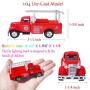 4 Cars in 1 Set Die - Metal Playset Toy Vehicle Models - Diecast Fire Truck Toy Emergency Vehicles - Mini Model Playset Preschool Learning Toys Set for Boys Kids