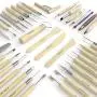 Arteza Pottery & Polymer Clay Tools, 42-Piece Sculpting Set, Steel Tip Tools with Wooden Handles, for Pottery Modeling, Smoothing, Carving & Ceramics