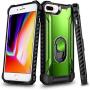 iPhone SE 2020 Case, iPhone 8 Case, iPhone 7 Case, iPhone 6/6s Case, E-Began Aluminum Metal Magnetic Built-in Ring Stand Holder, Full-Body Protective Shockproof Military Heavy Duty Case -Green