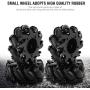 4 Pcs/Set Drive Wheel, Rubber Metal Left/Right Wheat Wheel Robot Kit Omnidirectional Wheels for RC Model Component Part Accessory