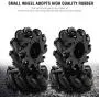 4 Pcs/Set Drive Wheel, Rubber Metal Left/Right Wheat Wheel Robot Kit Omnidirectional Wheels for RC Model Component Part Accessory