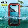 Beasyjoy iPhone 11 Case Waterproof Metal Case Heavy Duty Built-in Screen Full Body Protective Shockproof Dustproof Military Grade Rugged Defender Case Outdoor Case (Red)