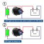 5Pcs 16mm Metal Latching Push Button Switch with Blue LED Light DC 12V/24V, Black ON/Off 4 Pin Self-Locking Round Waterproof Marine Switch for Car RV Truck Boat SPDT