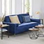 VASAGLE Sofa, Couch for Living Room, Velvet Surface, for Apartment, Small Space, Solid Wood Frame, Metal Legs, Easy Assembly, Mid-Century Modern Design, 71.3 x 32.3 x 33.9 Inches, Blue ULCS002Q01