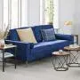VASAGLE Sofa, Couch for Living Room, Velvet Surface, for Apartment, Small Space, Solid Wood Frame, Metal Legs, Easy Assembly, Mid-Century Modern Design, 71.3 x 32.3 x 33.9 Inches, Blue ULCS002Q01 VASAGLE Sofa, Couch for Living Room, Velvet Surface, for Apartment, Small Space, Solid Wood Frame, Metal Legs, Easy Assembly, Mid-Century Modern Design, 71.3 x 32.3 x 33.9 Inches, Blue ULCS002Q01