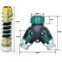 SPWIS 2 Way Hose Splitter Y Garden Hose Connector Metal Body,3/4 Connector,Faucet Adapter with Comfortable Rubberized Grip,2 Faucet Extension Hose Protector,4 Washers