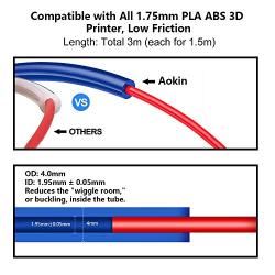 Aokin 2 Pcs Bowden PTFE Tubing (1.5 m/Pcs) for 1.75mm Filament with 4 Pcs PC4-M6 Fittings and 4 Pcs PC4-M10 Pneumatic Fittings for Creality Ender 3/3 Pro/5/CR-10/10S 3D Printer, etc.