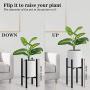 Befano Metal Plant Stand 8 inch - 12 inch Adjustable Modern Plant Stand for Indoor Outdoor Flower Pot Stand, Black