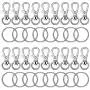 Roctee 120 Pcs Lobster Clasp Keychain Silvery Lobster Claws Clasps, Swivel Snap Hooks, O Key Rings with Open Jump Ring, Jewelry Making Findings Key Chain Clasps Parts for Craft DIY Roctee 120 Pcs Lobster Clasp Keychain Silvery Lobster Claws Clasps, Swivel Snap Hooks, O Key Rings with Open Jump Ring, Jewelry Making Findings Key Chain Clasps Parts for Craft DIY