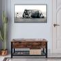 Industrial Storage Bench, Entryway Lift Top Shoe Storage Bench in Dining Room, Hallway, Living Room Metal Frame