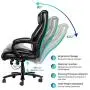 VANSPACE Big and Tall Executive Office Chair 400lb High Back Ergonomic Desk Chair Bonded Leather Chair - Heavy Duty Metal Base, Thick Padding, Adjustable Swivel Chair VANSPACE Big and Tall Executive Office Chair 400lb High Back Ergonomic Desk Chair Bonded Leather Chair - Heavy Duty Metal Base, Thick Padding, Adjustable Swivel Chair