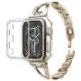 Bekomo Compatible with apple watch Band 38mm 42mm 40mm 44mm,1 pack bling Jewelry women Metal Strap and 2 pack Soft PC Bumper Protective Case Replacement for iWatch Series 5/4/3/2/1.