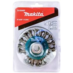 Makita 1 Piece - 4 Inch Knotted Twist Wire Wheel Brush for Grinders - Heavy-Duty Conditioning for Metal - 4'' x 5/8-Inch | 11 UNC