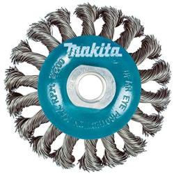 Makita 1 Piece - 4 Inch Knotted Twist Wire Wheel Brush for Grinders - Heavy-Duty Conditioning for Metal - 4'' x 5/8-Inch | 11 UNC