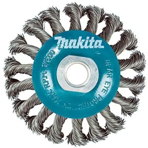 Makita 1 Piece - 4 Inch Knotted Twist Wire Wheel Brush for Grinders - Heavy-Duty Conditioning for Metal - 4'' x 5/8-Inch | 11 UNC Makita 1 Piece - 4 Inch Knotted Twist Wire Wheel Brush for Grinders - Heavy-Duty Conditioning for Metal - 4'' x 5/8-Inch | 11 UNC
