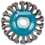 Makita 1 Piece - 4 Inch Knotted Twist Wire Wheel Brush for Grinders - Heavy-Duty Conditioning for Metal - 4'' x 5/8-Inch | 11 UNC