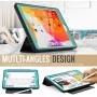 SEYMAC stock Case for iPad 8th/7th Generation 10.2 inch , Lightweight Shock-Proof Smart Cover Auto Sleep Wake with Stand [Screen Protector] for iPad 8th/7th Generation 10.2’’ 2020/2019 (Black/Green)