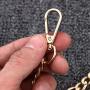 JEATHA 47'' Faux Leather Metal Chain Shoulder Strap with Buckles Replacement Bag Parts for Cross Body Bag DIY Hand Bag