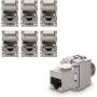 kwmobile Keystone Module Jacks - 6 Piece CAT6A Shielded Keystone Jack RJ45 Cat 6A Ethernet Module 10 Gbit with Shielded Metal Housing