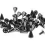 NYKKOLA 100Pcs/Set 9.5mm Silver Cone Spikes Screwback Studs DIY Craft Cool Rivets Punk - Black