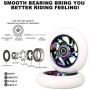 100mm Scooter Wheels - Pro Scooter Wheels 100mm Pair - Neo Oil Slick 100mm Metal Scooter Wheels Replacement - Pro Scooter Wheels 100mm - Bearings Installed - Scooter Wheels for Kids