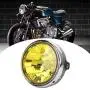Motorcycle Headlight, Metal + Glass Motorcycle Retro Headlamp Front Headlight Fit for Honda CB400/Hornet 250/VTEC (Yellow Lens)