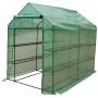 Sundale Outdoor Gardening Large 4 Tier 12 Shelf Hot Green House with PE Cover and Zipper Door, Waterproof Walk in Plant Green House, UV Protection, Insect Prevention, 97”(L) x 56”(W) x 77.6”(H)