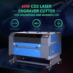 Orion Motor Tech 60W CO2 Laser Engraver Cutter 20 x 28 Inch Work Area with USB Port, Red Dot Pointer, Exhaust Fan, Water Pump, PC Software, Laser Engraving Cutting Machine for Wood Plastic Glass Etc