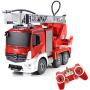 Fisca RC Truck Remote Control Fire Engine Truck 9 CH 2.4G Hobby Electronics Toys with LED Lights Simulated Sounds