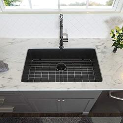 Lordear 32 Inch Black Kitchen Sink Undermount 16 Gauge Stainless Steel Gunmetal Black Single Bowk Kitchen Sink Basin