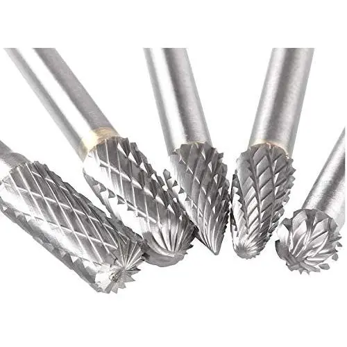 5 Pcs Carbide Rotary Burr Set with 6 mm(1/4 Inch) Shank and 8mm Head, Acrux7 Tungsten Carbide Double Cut Rotary Burr 1/4 Inch Shank Die Grinder Bits for DIY Woodworking, Metal Carving, Engraving, Dril 5 Pcs Carbide Rotary Burr Set with 6 mm(1/4 Inch) Shank and 8mm Head, Acrux7 Tungsten Carbide Double Cut Rotary Burr 1/4 Inch Shank Die Grinder Bits for DIY Woodworking, Metal Carving, Engraving, Dril