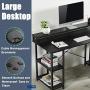 Sedeta Computer Desk with Storage Shelves and Hutch, 55 inch Office Desk with Printer Monitor Shelf CPU Stand, Large Computer Table, Studying Writing Desk Workstation for Home Office, Black