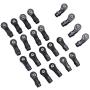 22Pcs Aluminum Metal & Plastic Rod Ends Set for 1/10 RC Crawler Traxxas TRX4