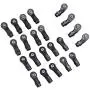 22Pcs Aluminum Metal & Plastic Rod Ends Set for 1/10 RC Crawler Traxxas TRX4