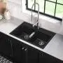 Kraus Quarza Kitchen Sink, 33-Inch Equal Bowls, Black Onyx Granite, KGD-433B model Kraus Quarza Kitchen Sink, 33-Inch Equal Bowls, Black Onyx Granite, KGD-433B model