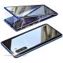 Jonwelsy Magnetic Adsorption Case for Samsung Galaxy Note 10, 360 Degree Front and Back Clear Tempered Glass Flip Cover, Metal Bumper Frame for Samsung Galaxy Note 10 (Blue)