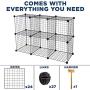 Work-It! Wire Storage Cubes, 6-Cube Metal Grid Organizer | Modular Wire Shelving Units, Stackable Bookcase, DIY Closet Cabinet Organizer for Home, Office, Kids Room | 14'' W x 14'' H, Black
