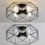 Modo Lighting Semi Flush Mount Ceiling Light 4-Light Black Metal Cage Ceiling Light Fixture Rustic Industrial Decor Lamp for Living Room Kitchen Hallway Farmhouse Lighting E26 (Black) Modo Lighting Semi Flush Mount Ceiling Light 4-Light Black Metal Cage Ceiling Light Fixture Rustic Industrial Decor Lamp for Living Room Kitchen Hallway Farmhouse Lighting E26 (Black)