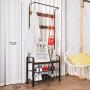 VIVOHOME 3-in-1 Entryway Hall Tree, Heavy Duty MDF Stand Coat Rack with Storage Bench, Industrial Wood Furniture with Stable Metal Frame, 8 Hooks