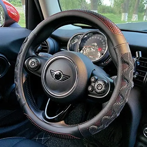 PINCTROT Steering Wheel Cover Great Grip with 3D Honeycomb Anti-Slip Design, Universal 15 Inch (Wine Red) PINCTROT Steering Wheel Cover Great Grip with 3D Honeycomb Anti-Slip Design, Universal 15 Inch (Wine Red)