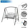 VINGLI Upgraded Metal Patio Porch Swing, 800 LBS Weight Capacity Steel Porch Swing Chair for Outdoors, Heavy Duty Swing Chair Bench for Gardens & Yards (Pattern 4)