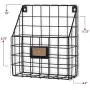 Wall35 Rivista File Holder Home Office Desk Organizer, Chicken Wire Mail Organizer and Magazine Holder, Metal, Black Wall35 Rivista File Holder Home Office Desk Organizer, Chicken Wire Mail Organizer and Magazine Holder, Metal, Black