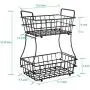 TomCare 2-Tier Fruit Basket Metal Fruit Bowl Bread Baskets Detachable Fruit Holder Kitchen Storage Baskets Stand - Screws Free Design for Fruits Breads Vegetables Snacks, Black TomCare 2-Tier Fruit Basket Metal Fruit Bowl Bread Baskets Detachable Fruit Holder Kitchen Storage Baskets Stand - Screws Free Design for Fruits Breads Vegetables Snacks, Black