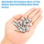 DYWISHKEY 160 Pieces 410 Stainless Steel #12 Hex Washer Head Self Drilling Sheet Metal Screws Assortment Kit