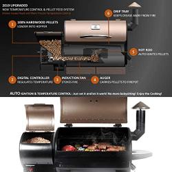 Z Grills ZPG-7002B 2020 Upgrade Wood Pellet Grill & Smoker, 8 in 1 BBQ Grill Auto Temperature Controls, inch Cooking Area, 700 sq in Black