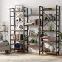Tribesigns Triple Wide 5-Shelf Bookcase, Etagere Large Open Bookshelf Vintage Industrial Style Shelves Wood and Metal bookcases Furniture for Home & Office (Retro Brown) Tribesigns Triple Wide 5-Shelf Bookcase, Etagere Large Open Bookshelf Vintage Industrial Style Shelves Wood and Metal bookcases Furniture for Home & Office (Retro Brown)