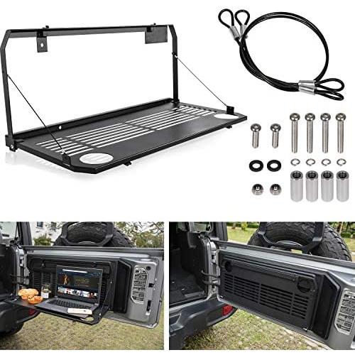 Tailgate Table Foldable Cargo Shelf Rear Storage Fits for Jeep Wrangler JL & JL Unlimited 2018 2019 2020 2/4 Door