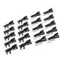 Durable Metal Mini Microphone Mic Clips MIC Parts 10mm&12mm Ring Black Pack of 20